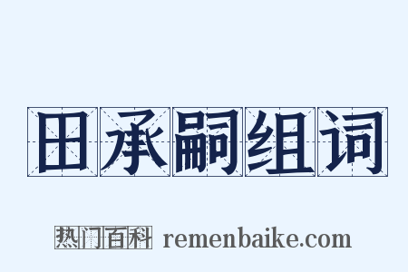 田承嗣组词是什么意思的图片